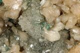 Peach Stilbite Crystals on Lustrous Heulandite - India #348349-1